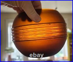 Art Deco Antique Amber/Brown Glass Sphere Tobacco Jar/Humidor Bakelite Lid 1930s