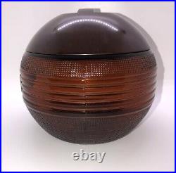 Art Deco Bakelite Amber Glass Spherical Tobacco Jar Humidor Label Vintage Sphere