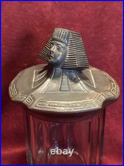 Art Deco Egyptian Revival Pharoah Head Tobacco Jar Humidor c. 1930