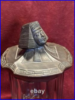 Art Deco Egyptian Revival Pharoah Head Tobacco Jar Humidor c. 1930