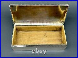 Art Deco Sterling Silver Humidor Cigar Box By John Chatellier 7 465g TW