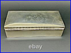 Art Deco Sterling Silver Humidor Cigar Box By John Chatellier 7 465g TW