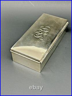 Art Deco Sterling Silver Humidor Cigar Box By John Chatellier 7 465g TW