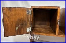 Art Deco Waterfall Wood Humidor Cabinet Table Shelf Magazine Record Rack Casters