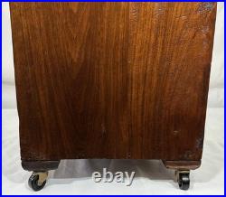 Art Deco Waterfall Wood Humidor Cabinet Table Shelf Magazine Record Rack Casters