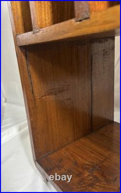 Art Deco Waterfall Wood Humidor Cabinet Table Shelf Magazine Record Rack Casters
