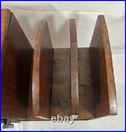 Art Deco Waterfall Wood Humidor Cabinet Table Shelf Magazine Record Rack Casters