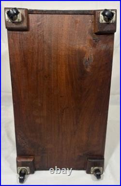 Art Deco Waterfall Wood Humidor Cabinet Table Shelf Magazine Record Rack Casters