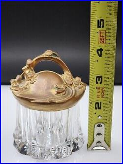 Art Nouveau Antique Humidor Tobacco Jar Glass 1900s