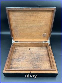 Atoll Cigar Case Box Humidor Alligator Black Leather Needs Restoration See Pics
