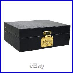 Authentic Louis Vuitton Cigar Humidor Box Black Epi Leather Vintage Jt06861
