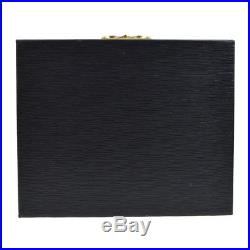 Authentic Louis Vuitton Cigar Humidor Box Black Epi Leather Vintage Jt06861