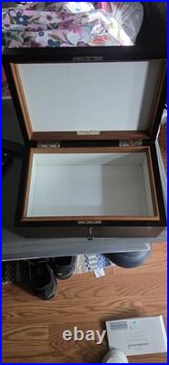 B. Altman & Co. New York Wooden Humidor Box with Locking Key Lined Interior