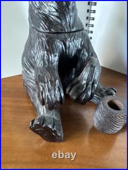 BLACK BEAR Humidor Wood Carved With Matching Pipe
