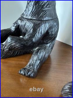 BLACK BEAR Humidor Wood Carved With Matching Pipe