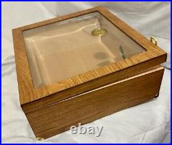 Bacardi Cigar Humidor Wood/Glass, Holds 150 Cigars, With Cutter and Hydrometer