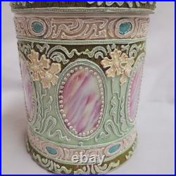 Beautiful Antique Porcelain Nippon Japan Moriage Squirrel Humidor Tobacco Jar