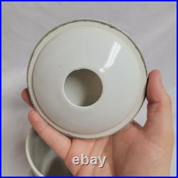 Beautiful Antique Porcelain Nippon Japan Moriage Squirrel Humidor Tobacco Jar