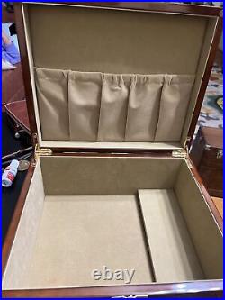 Beautiful Desktop Maple Burl Wood Large Humidor Cigar Box 10.25X12.5 Lined