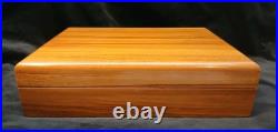 Beautiful Solid Teak Wood Cigar Humidor Cedar Lined WithHumidity Control & Cage