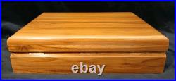 Beautiful Solid Teak Wood Cigar Humidor Cedar Lined WithHumidity Control & Cage