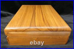Beautiful Solid Teak Wood Cigar Humidor Cedar Lined WithHumidity Control & Cage
