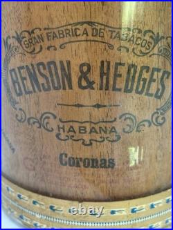 Benson & Hedges vtg 1912 glass humidor cigars coronas cuban habana