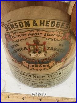 Benson & Hedges vtg 1912 glass humidor cigars coronas cuban habana