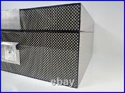 Bey-Berk 50 Carbon Fiber Sero Cigar Humidor Desk With Humidistat Box Office