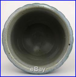 Blue White Salt Glaze Basket Weave Morning Glory Stoneware Tobacco Humidor Jar