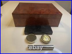 Burlwood Humidor Credo Precision 7 Humidifier Analog Hygrometer Spanish Cedar