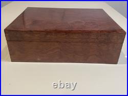 Burlwood Humidor Credo Precision 7 Humidifier Analog Hygrometer Spanish Cedar