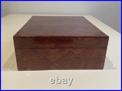 Burlwood Humidor Credo Precision 7 Humidifier Analog Hygrometer Spanish Cedar