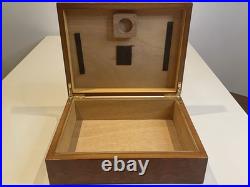 Burlwood Humidor Credo Precision 7 Humidifier Analog Hygrometer Spanish Cedar