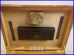 Burlwood Humidor Credo Precision 7 Humidifier Analog Hygrometer Spanish Cedar