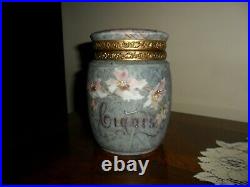 C F Monroe Kelva Humidor Cigar Box, Blue with Hand Painted Flowers