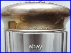 C1890-1910 FORMAL CUT GLASS HUMIDOR with HEAVY STERLING SILVER TOP REMARKABLE