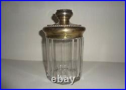 C1890-1910 FORMAL CUT GLASS HUMIDOR with HEAVY STERLING SILVER TOP REMARKABLE