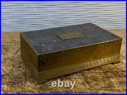 C1940s SILVER CREST BRONZE 502-150 CIGAR HUMIDOR BOX WITH INSERT