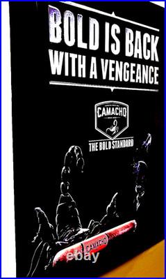 CAMACHO CIGARS 18 x 24 CIGAR METAL SMOKE SHOP ADVERTISING SIGN with HUMIDOR NIB