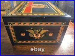 CAO AMERICA Series Humidor High Gloss Wood Cigar Box Patriotic Flags Eagle