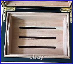 CAO Cigar Table Top Black Humidor Box USED FREE SHIPPING