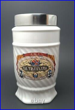 CAO La Traviata Ceramic Cigar Tobacco Jar Humidor Stainless Glass Lid
