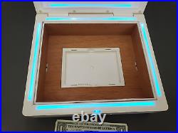 CAO Vision White Humidor Presentation Cigar Box Blue Lights Lighted Empty WORKS