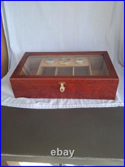 CIGAR HUMIDOR COUNTER DISPLAY/ BARTOP DISPLAY Cherry Finish Unbranded 100+ CIGAR HUMIDOR COUNTER DISPLAY/ BARTOP DISPLAY Cherry Finish Unbranded 100+