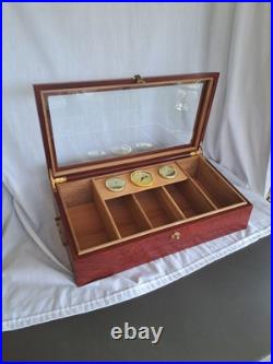 CIGAR HUMIDOR COUNTER DISPLAY/ BARTOP DISPLAY Cherry Finish Unbranded 100+ CIGAR HUMIDOR COUNTER DISPLAY/ BARTOP DISPLAY Cherry Finish Unbranded 100+