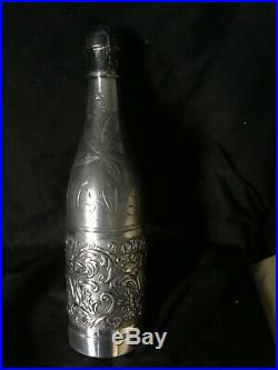 CIGAR HUMIDOR, Champagne Bottle, Pairpoint, 1893, SILVER Plate, 10 3/4 x 2 3/4