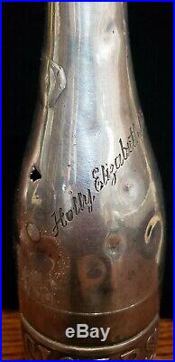 CIGAR HUMIDOR MATCH SAFE French Champagne Bottle SILVER PLATE PIERPOUNT