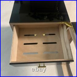 CIGAROL Elegant Cigar Humidor Cabinet 100 Count Digital Hygrometer & Cedar Trays