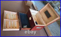 CUBAN OUTFITTERS Large Inlaid Rosewood Cigar Humidor with Hygrometer and Drawer